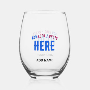 STYLISH MODERN CUSTOMIZABLE CLEAR VERIFIED BRANDED STEMLESS WINE GLASS