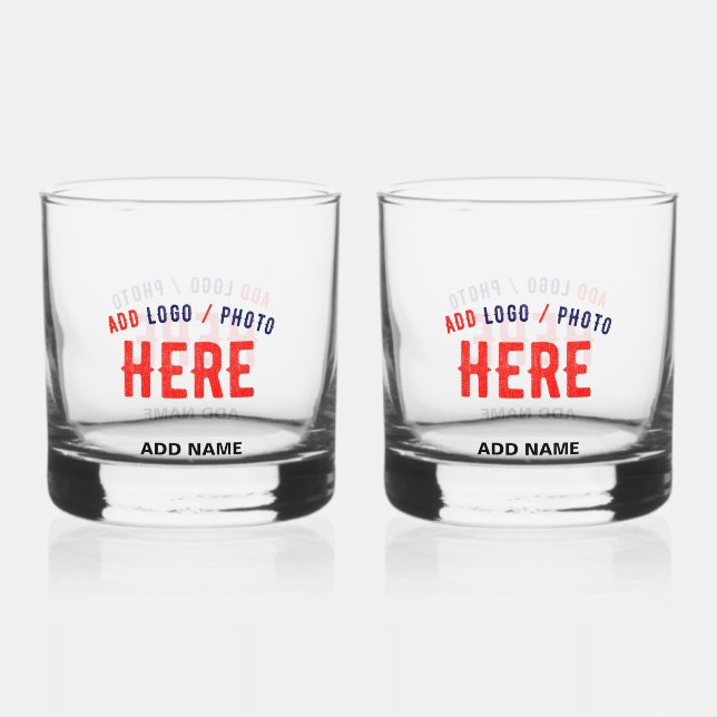 STYLISH MODERN CUSTOMIZABLE CLEAR VERIFIED BRANDED WHISKEY GLASS (Front)