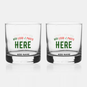 STYLISH MODERN CUSTOMIZABLE CLEAR VERIFIED BRANDED WHISKEY GLASS