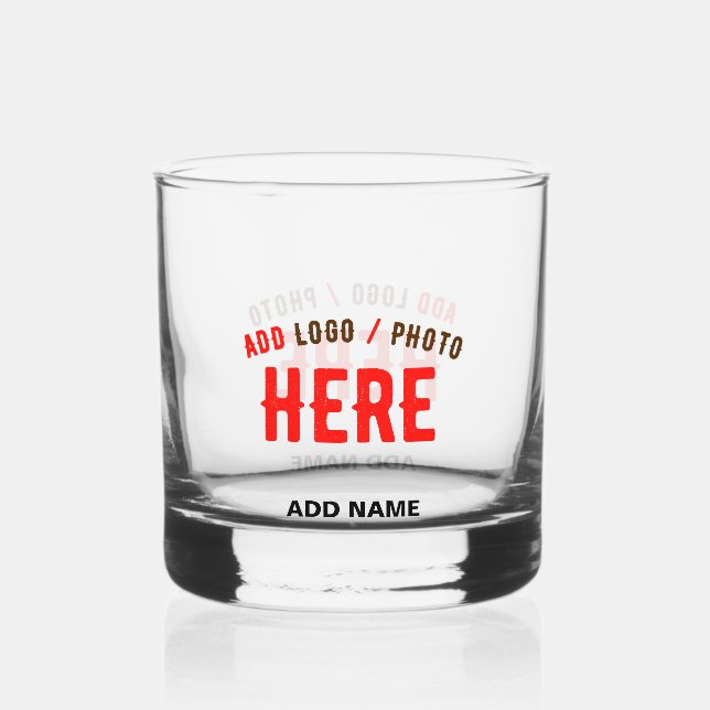 STYLISH MODERN CUSTOMIZABLE CLEAR VERIFIED BRANDED WHISKEY GLASS (Front)