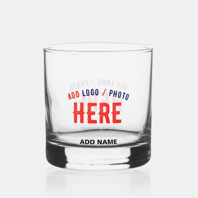 STYLISH MODERN CUSTOMIZABLE CLEAR VERIFIED BRANDED WHISKEY GLASS (Front)