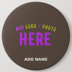 STYLISH MODERN CUSTOMIZABLE COFFEE VERIFIED BRAND 6 INCH ROUND BUTTON