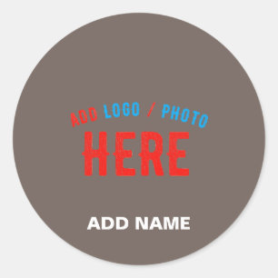 STYLISH MODERN CUSTOMIZABLE COFFEE VERIFIED BRAND CLASSIC ROUND STICKER