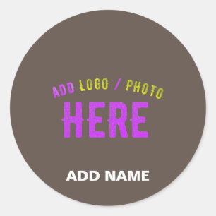 STYLISH MODERN CUSTOMIZABLE COFFEE VERIFIED BRAND CLASSIC ROUND STICKER