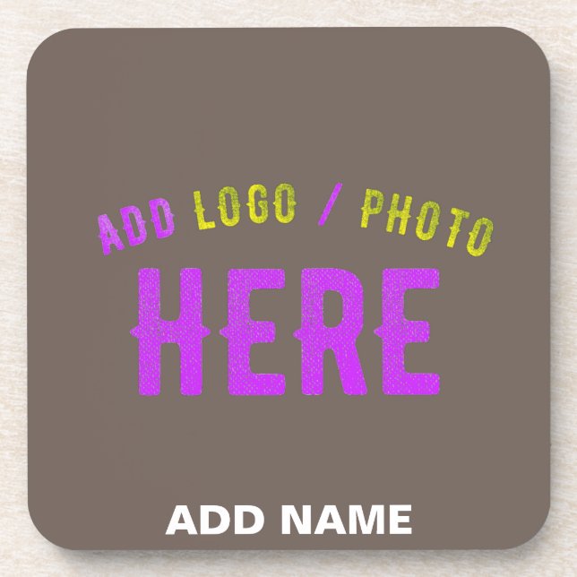 STYLISH MODERN CUSTOMIZABLE COFFEE VERIFIED BRAND COASTER (Front)