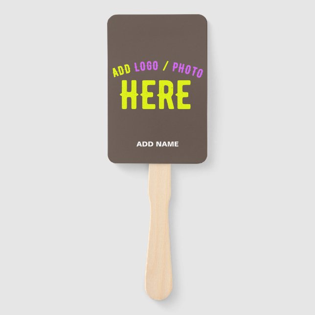 STYLISH MODERN CUSTOMIZABLE COFFEE VERIFIED BRAND HAND FAN (Front)