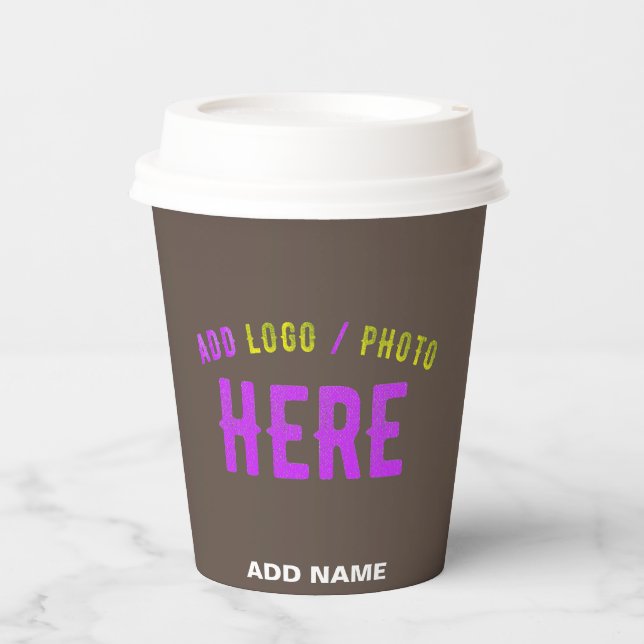 STYLISH MODERN CUSTOMIZABLE COFFEE VERIFIED BRAND PAPER CUPS (Front)