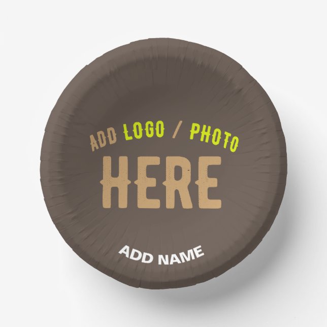STYLISH MODERN CUSTOMIZABLE COFFEE VERIFIED BRAND PAPER PLATE (Front)
