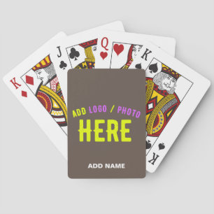 STYLISH MODERN CUSTOMIZABLE COFFEE VERIFIED BRAND PLAYING CARDS