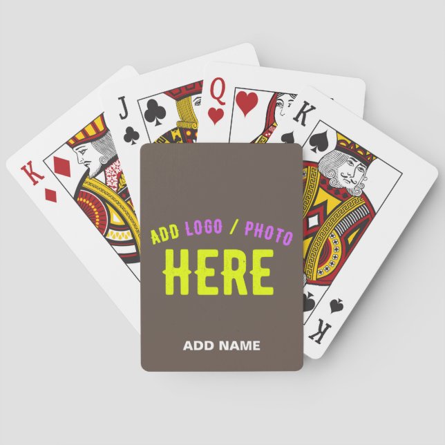 STYLISH MODERN CUSTOMIZABLE COFFEE VERIFIED BRAND PLAYING CARDS (Back)