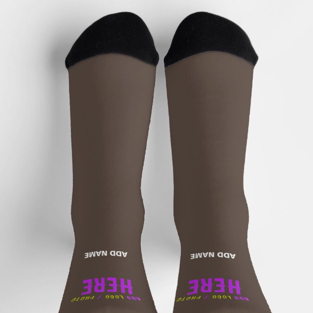 STYLISH MODERN CUSTOMIZABLE COFFEE VERIFIED BRAND SOCKS (Top)