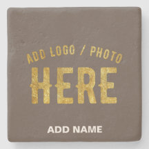 STYLISH MODERN CUSTOMIZABLE COFFEE VERIFIED BRAND STONE COASTER