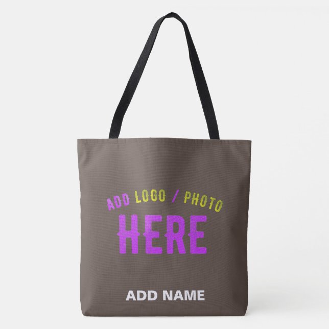 STYLISH MODERN CUSTOMIZABLE COFFEE VERIFIED BRAND TOTE BAG (Front)
