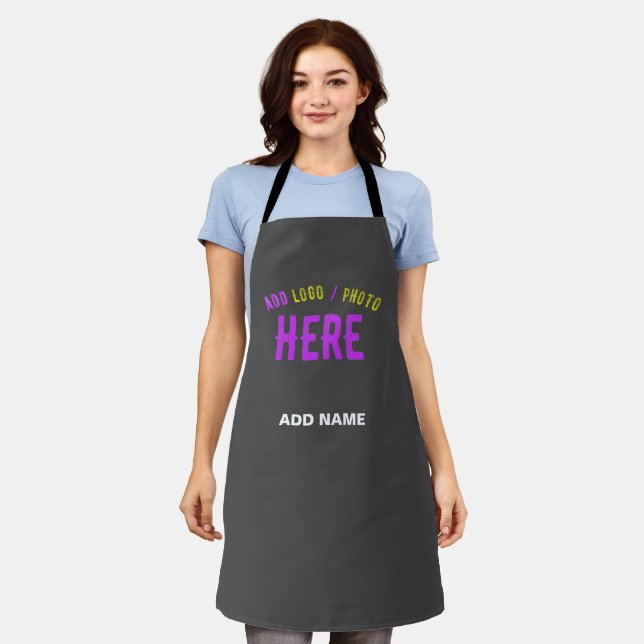 STYLISH MODERN CUSTOMIZABLE GREY VERIFIED BRANDED APRON (Worn)