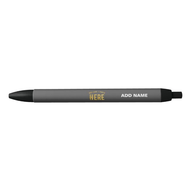 STYLISH MODERN CUSTOMIZABLE GREY VERIFIED BRANDED BLACK INK PEN (Front)