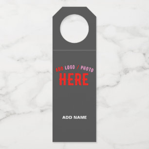 STYLISH MODERN CUSTOMIZABLE GREY VERIFIED BRANDED BOTTLE TAG