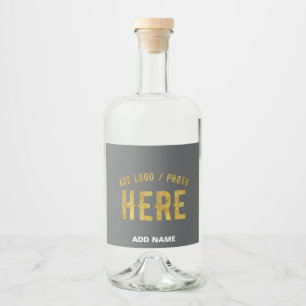 STYLISH MODERN CUSTOMIZABLE GREY VERIFIED BRANDED LIQUOR BOTTLE LABEL