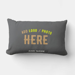 STYLISH MODERN CUSTOMIZABLE GREY VERIFIED BRANDED LUMBAR PILLOW