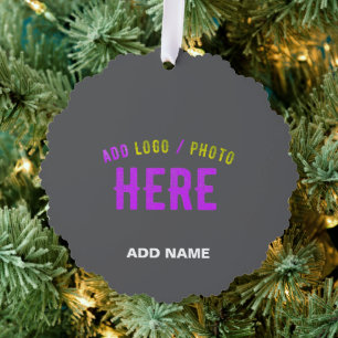 STYLISH MODERN CUSTOMIZABLE GREY VERIFIED BRANDED ORNAMENT CARD