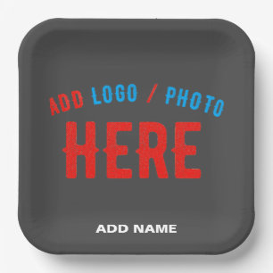 STYLISH MODERN CUSTOMIZABLE GREY VERIFIED BRANDED PAPER PLATE
