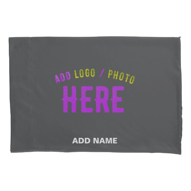 STYLISH MODERN CUSTOMIZABLE GREY VERIFIED BRANDED PILLOWCASE (Front)