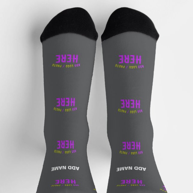 STYLISH MODERN CUSTOMIZABLE GREY VERIFIED BRANDED SOCKS (Top)