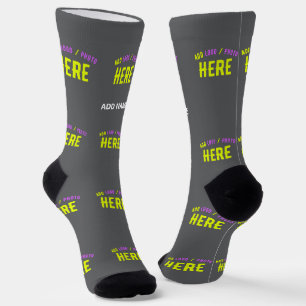 STYLISH MODERN CUSTOMIZABLE GREY VERIFIED BRANDED SOCKS