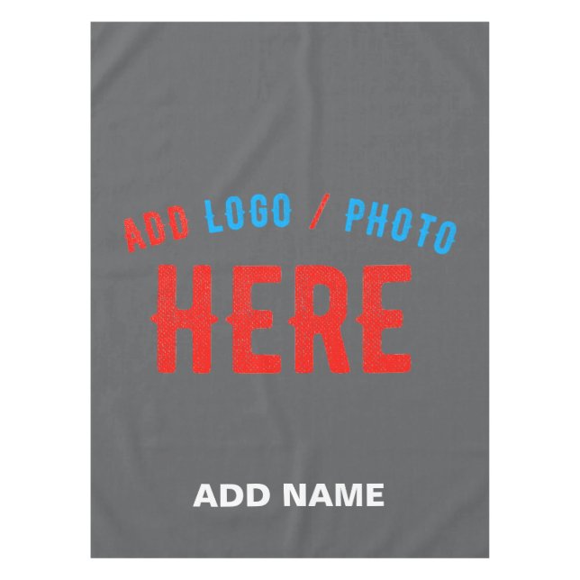 STYLISH MODERN CUSTOMIZABLE GREY VERIFIED BRANDED TABLECLOTH (Front)
