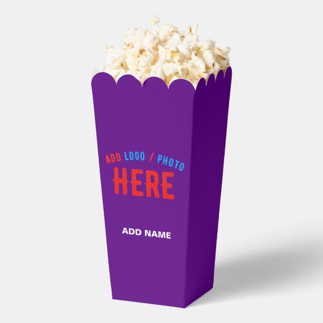 STYLISH MODERN CUSTOMIZABLE INDIGO BRANDED POPCORN FAVOR BOX (Popped)