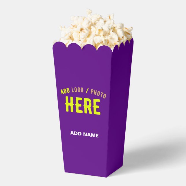 STYLISH MODERN CUSTOMIZABLE INDIGO BRANDED POPCORN FAVOR BOX (Popped)