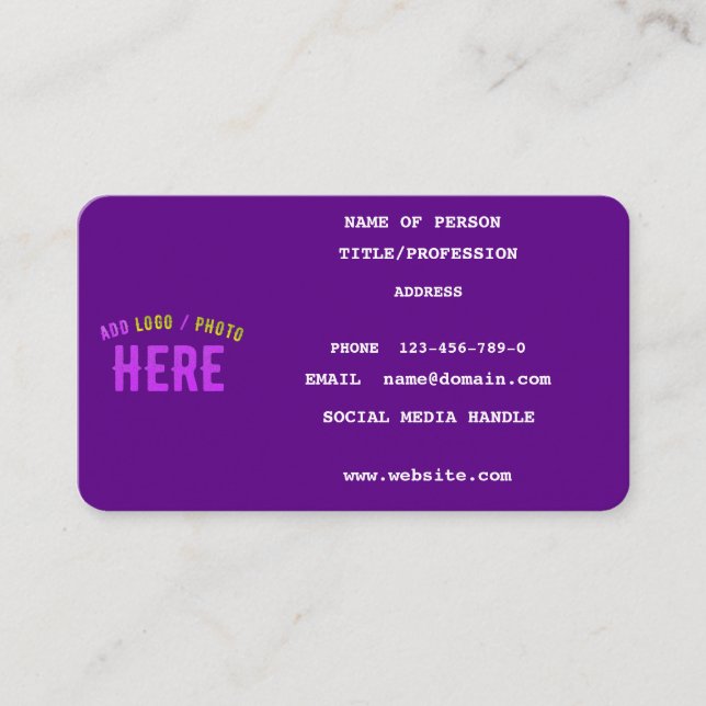 STYLISH MODERN CUSTOMIZABLE INDIGO VERIFIED BRAND CALLING CARD (Front)