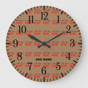 STYLISH MODERN CUSTOMIZABLE KHAKI VERIFIED BRANDED LARGE CLOCK