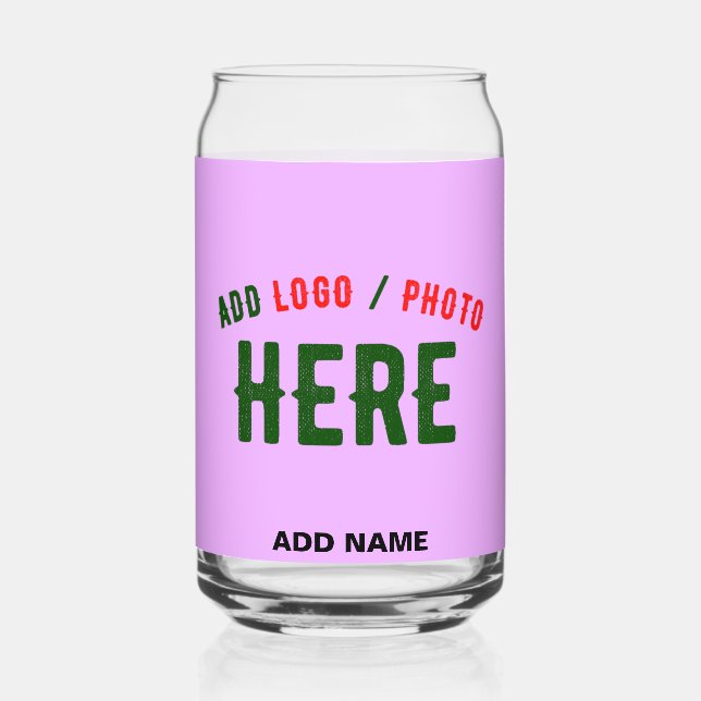 STYLISH MODERN CUSTOMIZABLE MAUVE VERIFIED BRANDED CAN GLASS (Front)