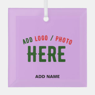 STYLISH MODERN CUSTOMIZABLE MAUVE VERIFIED BRANDED GLASS ORNAMENT