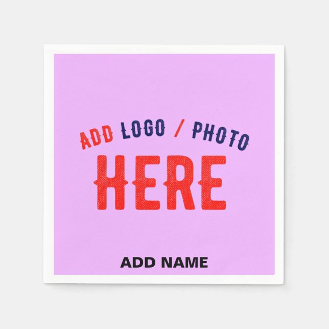 STYLISH MODERN CUSTOMIZABLE MAUVE VERIFIED BRANDED NAPKIN (Front)