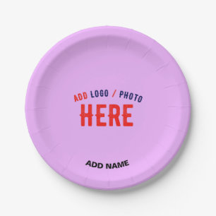 STYLISH MODERN CUSTOMIZABLE MAUVE VERIFIED BRANDED PAPER PLATE