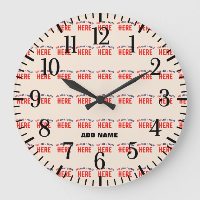 STYLISH MODERN CUSTOMIZABLE NATURAL VERIFIED BRAND LARGE CLOCK (Front)