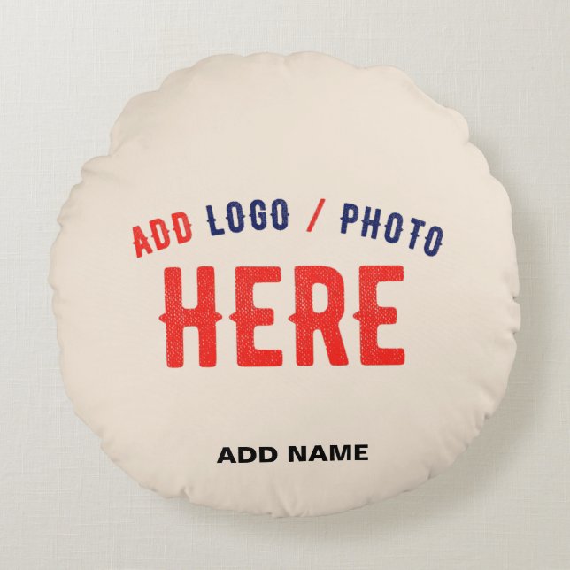 STYLISH MODERN CUSTOMIZABLE NATURAL VERIFIED BRAND ROUND PILLOW (Front)
