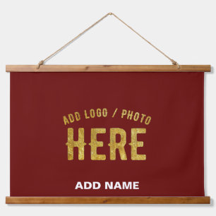 STYLISH MODERN CUSTOMIZABLE OXBLOOD VERIFIED BRAND HANGING TAPESTRY