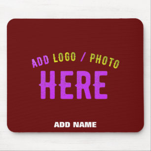 STYLISH MODERN CUSTOMIZABLE OXBLOOD VERIFIED BRAND MOUSE PAD