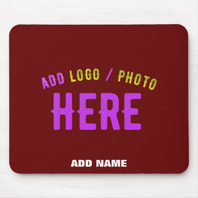 STYLISH MODERN CUSTOMIZABLE OXBLOOD VERIFIED BRAND MOUSE PAD (Front)