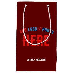 STYLISH MODERN CUSTOMIZABLE OXBLOOD VERIFIED BRAND SMALL GIFT BAG