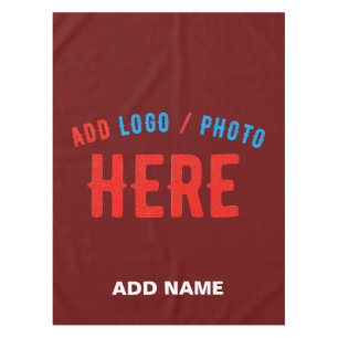 STYLISH MODERN CUSTOMIZABLE OXBLOOD VERIFIED BRAND TABLECLOTH