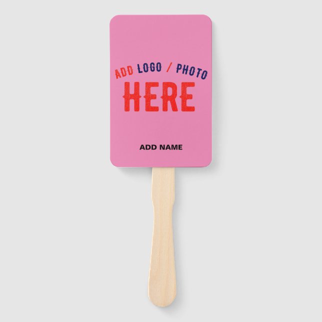 STYLISH MODERN CUSTOMIZABLE PINK VERIFIED BRANDED HAND FAN (Front)