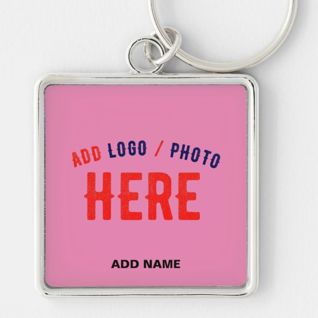 STYLISH MODERN CUSTOMIZABLE PINK VERIFIED BRANDED KEYCHAIN (Front)