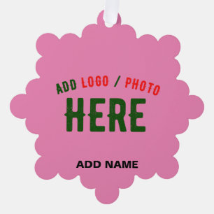 STYLISH MODERN CUSTOMIZABLE PINK VERIFIED BRANDED ORNAMENT CARD
