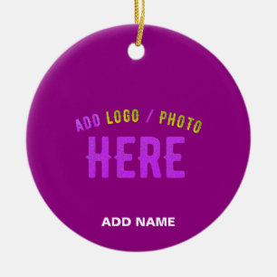 STYLISH MODERN CUSTOMIZABLE PURPLE VERIFIED BRAND CERAMIC ORNAMENT