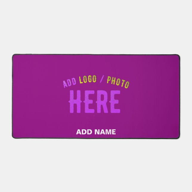 STYLISH MODERN CUSTOMIZABLE PURPLE VERIFIED BRAND DESK MAT (Front)