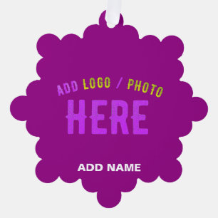 STYLISH MODERN CUSTOMIZABLE PURPLE VERIFIED BRAND ORNAMENT CARD