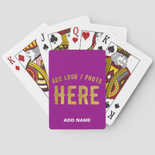STYLISH MODERN CUSTOMIZABLE PURPLE VERIFIED BRAND PLAYING CARDS